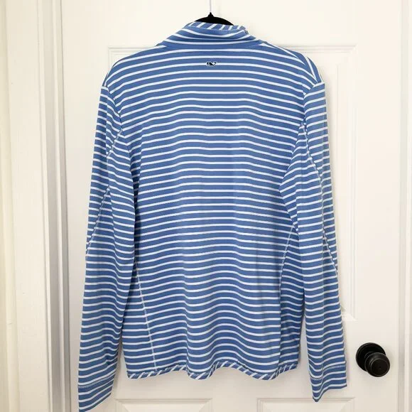 Women Vineyard Vines Striped Sankaty Shep Shirt in Light Blue Size Extra Large - Picture 3 of 11